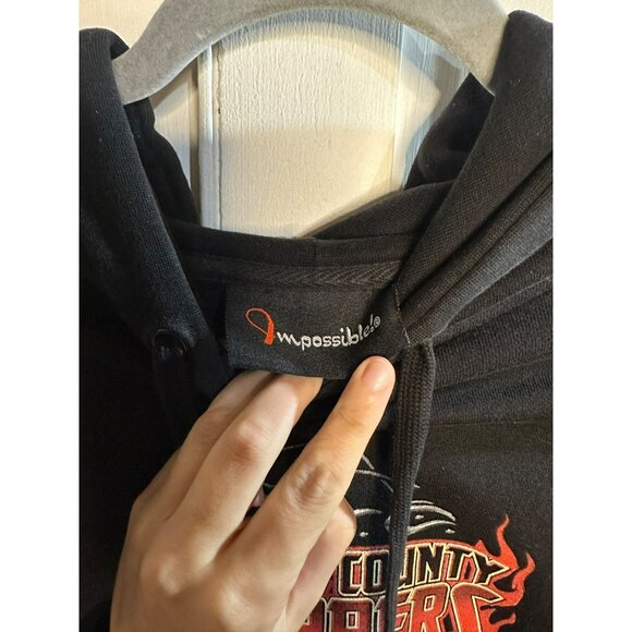 Orange County Choppers Hoodie – Winged Flaming Rider Graphic Pullover 21"x27" - Picture 6 of 9